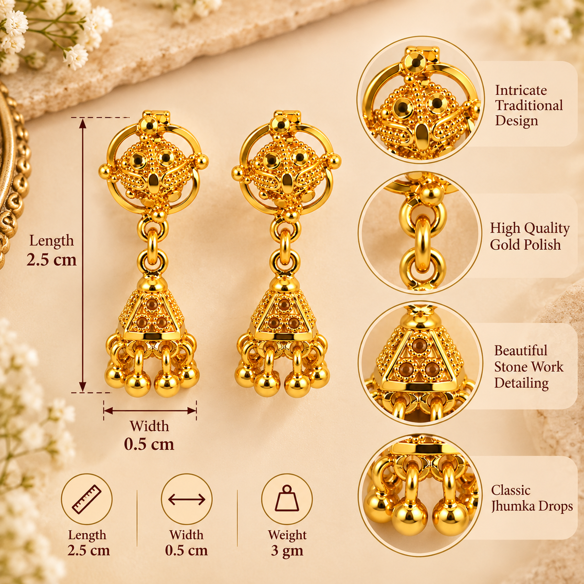 Aarvika Traditional Jhumka Earrings and Girls