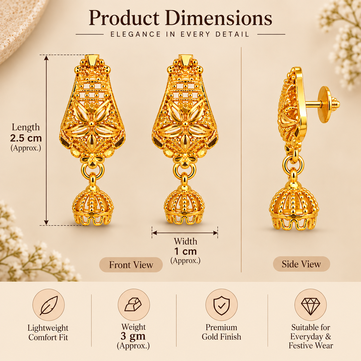 Aarvika Jhumka Drop Earrings