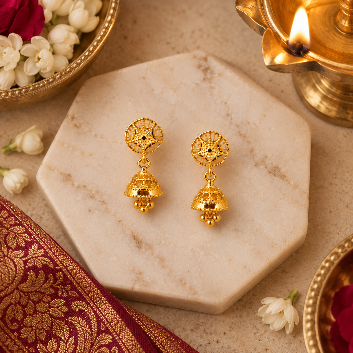 Aarvika Small Jhumka Earrings for Girls & Women