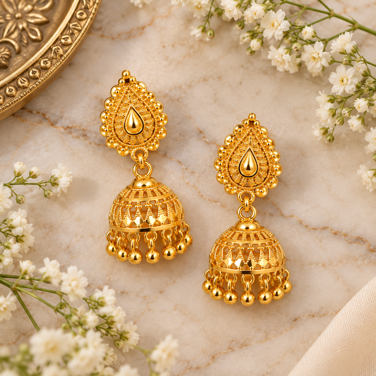 Aarvika Teardrop Jhumka Earrings