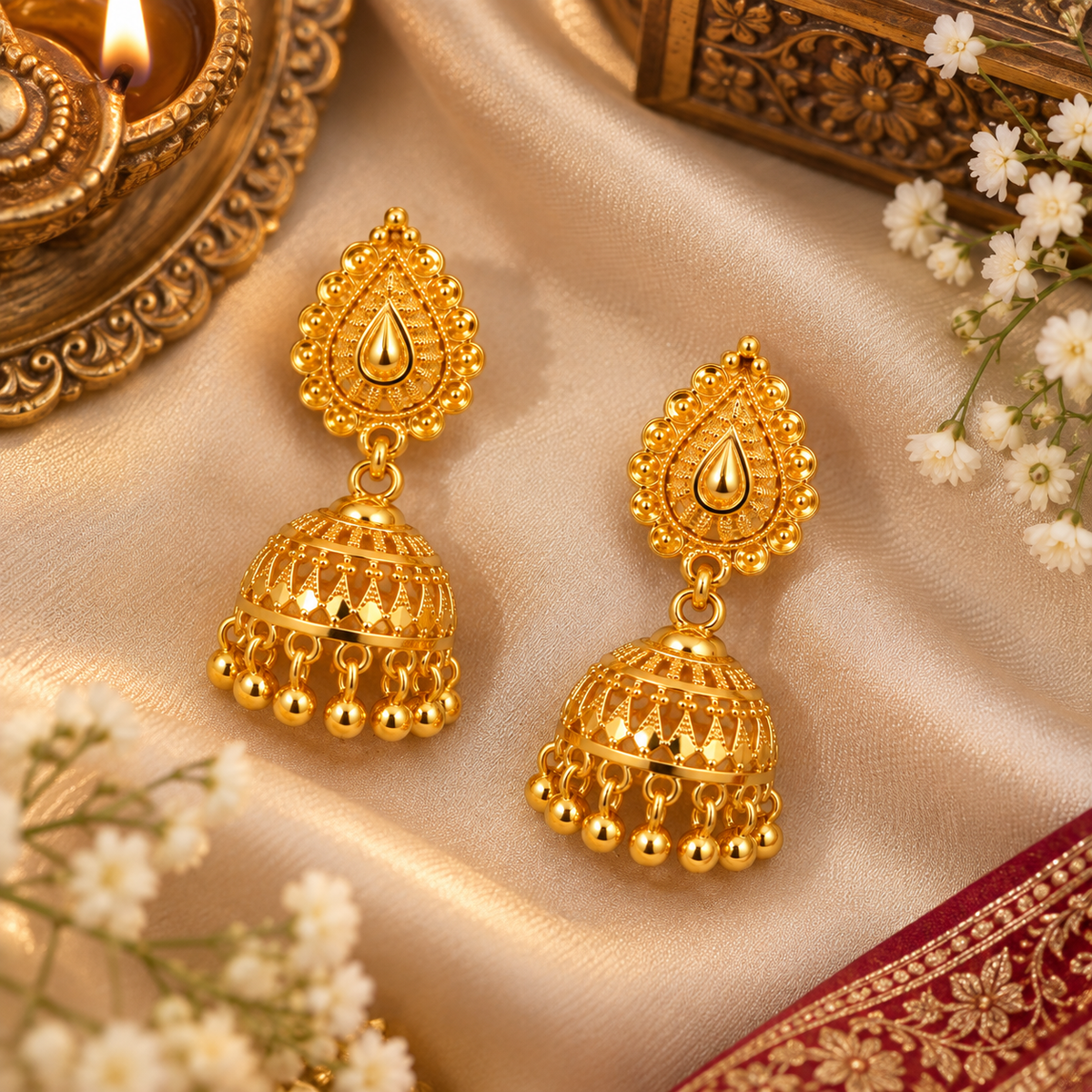 Aarvika Teardrop Jhumka Earrings