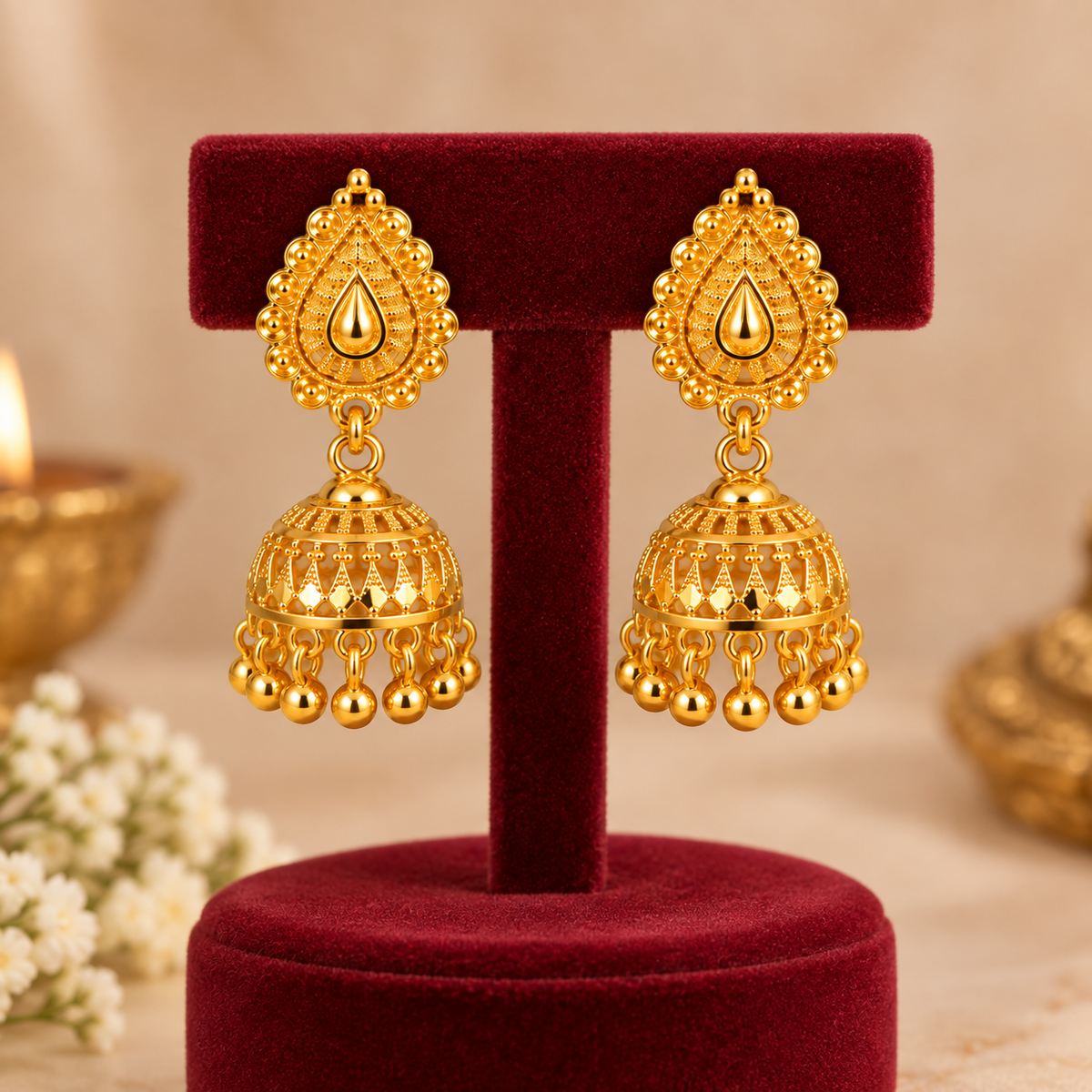 Aarvika Teardrop Jhumka Earrings