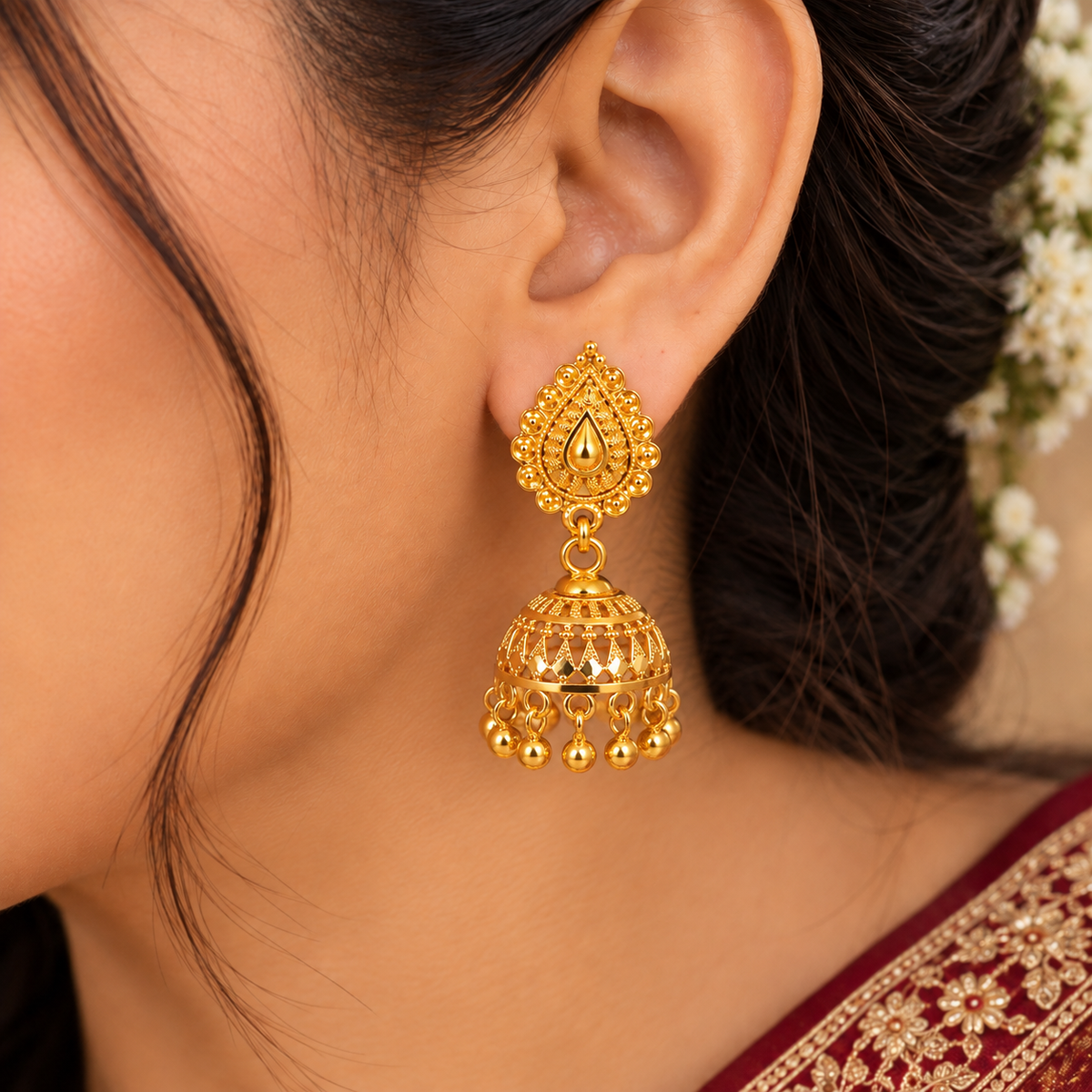 Aarvika Teardrop Jhumka Earrings
