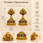 Aarvika Temple Design Jhumka Earrings