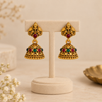 Aarvika Temple Design Jhumka Earrings