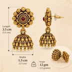 Aarvika Traditional Floral Temple Jhumka Earrings