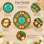 Aarvika Round Ethnic Stud Earrings & Girls â Mint Green