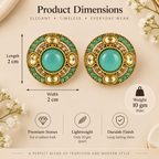 Aarvika Round Ethnic Stud Earrings & Girls â Mint Green