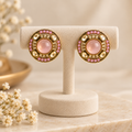 Aarvika Round Ethnic Stud Earrings & Girls â Pink