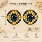 Aarvika Round Ethnic Stud Earrings & Girls â Royal Blue