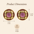 Aarvika Round Ethnic Stud Earrings & Girls â Wine
