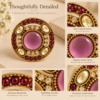 Aarvika Round Ethnic Stud Earrings & Girls â Wine