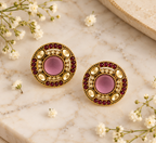 Aarvika Round Ethnic Stud Earrings & Girls â Wine