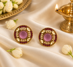 Aarvika Round Ethnic Stud Earrings & Girls â Wine