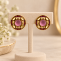 Aarvika Round Ethnic Stud Earrings & Girls â Wine