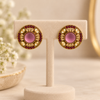Aarvika Round Ethnic Stud Earrings & Girls â Wine