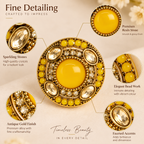 Aarvika Round Ethnic Stud Earrings & Girls â Yellow