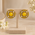 Aarvika Round Ethnic Stud Earrings & Girls â Yellow