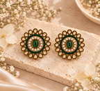 Aarvika Ethnic Stud Earrings â Green