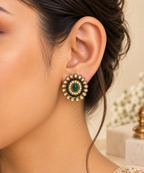 Aarvika Ethnic Stud Earrings â Green