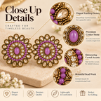 Aarvika Ethnic Stud Earrings â Purple