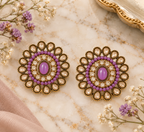 Aarvika Ethnic Stud Earrings â Purple