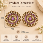Aarvika Ethnic Stud Earrings â Purple