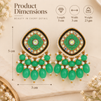 Aarvika Traditional Statement Earrings, Green