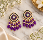 Aarvika Traditional Statement Earrings, Purple