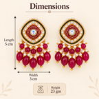 Aarvika Traditional Statement Earrings, Red