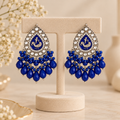 Aarvika Teardrop Peacock Design Earring (Blue)