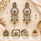 Aarvika Antique Gold Tone Drop Earrings with Pearl Danglers, Mint