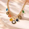 Aarvika Gold-Plated Luxe Multi-Charm Statement Necklace – front view
