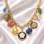 Aarvika Gold-Plated Luxe Multi-Charm Statement Necklace – side view