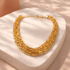 Aarvika Luxe Multi-Link Statement Necklace – side view