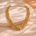 Aarvika Luxe Multi-Link Statement Necklace – front view