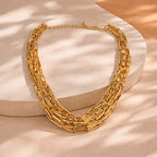 Aarvika Luxe Multi-Link Statement Necklace – front view