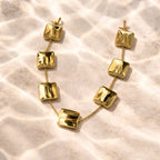 Aarvika Luxe Square-Link Gold Statement Necklace – flat lay