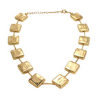 Aarvika Luxe Square-Link Gold Statement Necklace – full set
