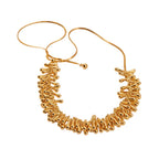 Aarvika Gold-Plated Luxe Droplet Fringe Necklace – full set