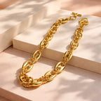 Aarvika Gold-Plated Luxe Oval Link Chain Necklace – close-up detail