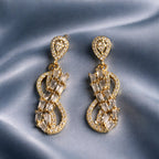 Aarvika CZ Crystal Luxe Infinity Crystal Drop Necklace & Earrings Set – close-up detail