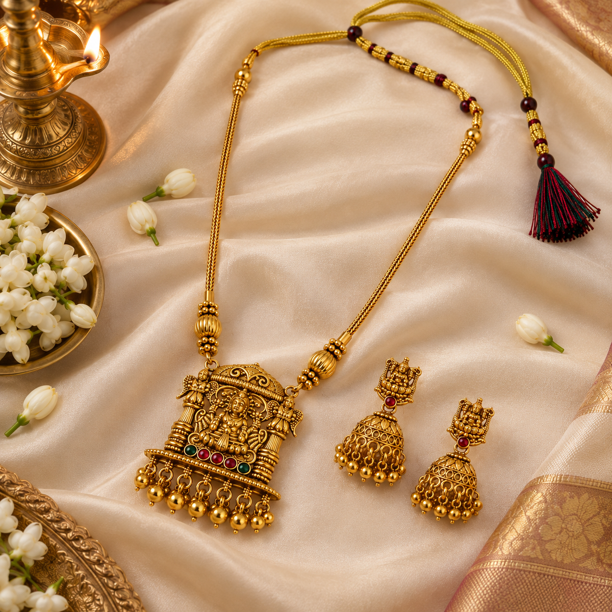 Aarvika Temple Jewellery Necklace Set