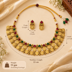 Aarvika Traditional Coin Necklace Set with Antique Gold Finish
