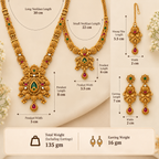 Aarvika Traditional Temple Jewellery Set with Long & Short Necklace