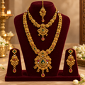 Aarvika Traditional Temple Jewellery Set with Long & Short Necklace
