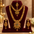Aarvika Traditional Temple Jewellery Set with Long & Short Necklace