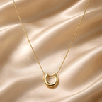 Aarvika 18K Gold-Plated U-Pendant Necklace – close-up detail
