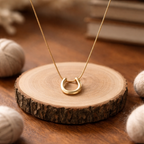 Aarvika 18K Gold-Plated U-Pendant Necklace – model wearing