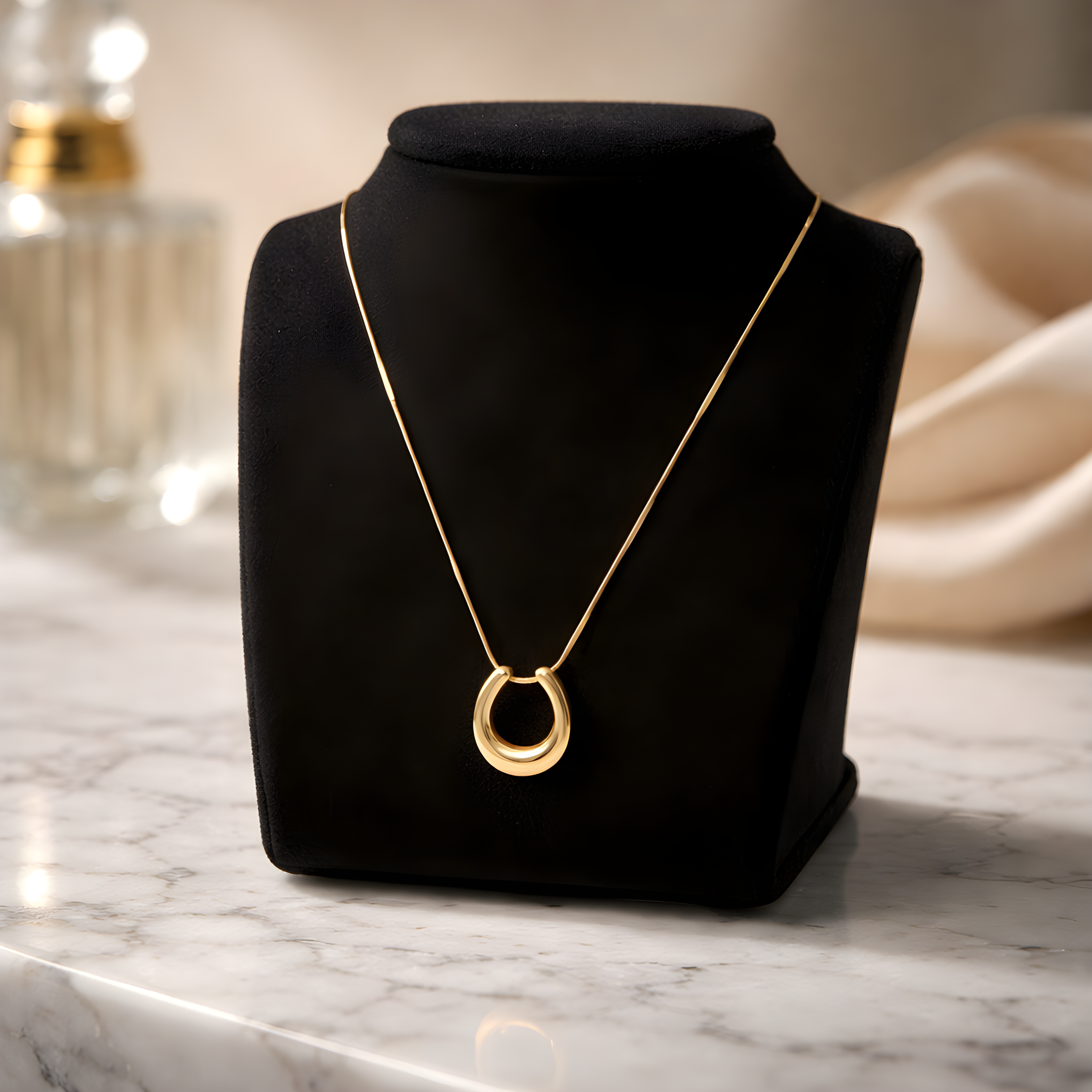 18K Gold-Plated U-Pendant Necklace